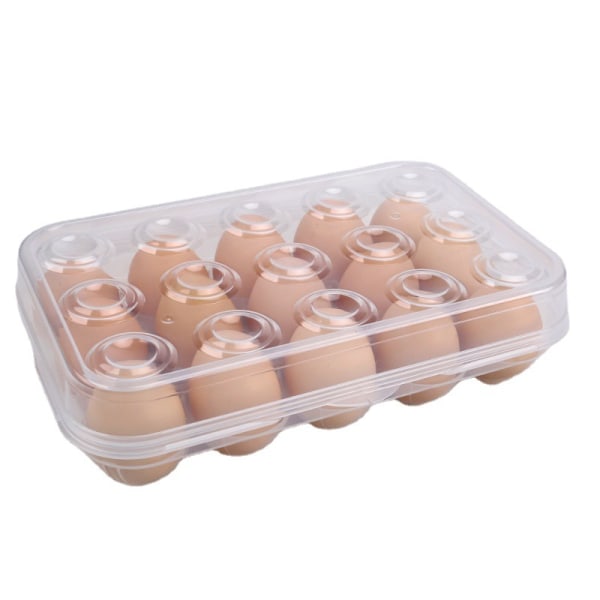 15 Grid Äggförvaringslåda, Plast Ägglåda, Ägghållare, Transparen