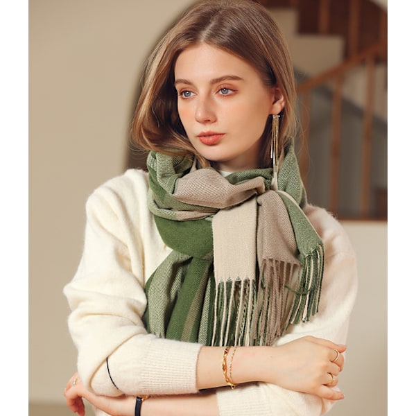 Imiteret Cashmere Tørklæde Kvinders Sjal Vinter Tørklæde Fortykket Ta