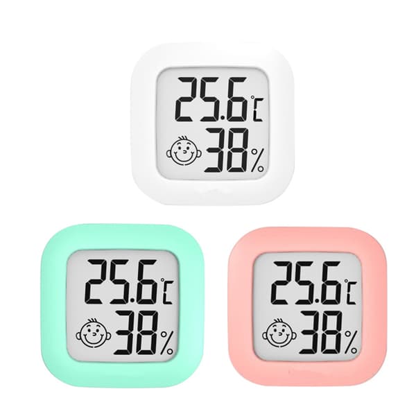 (3 stk) Mini innendørs termometer hygrometer, digital termo hy
