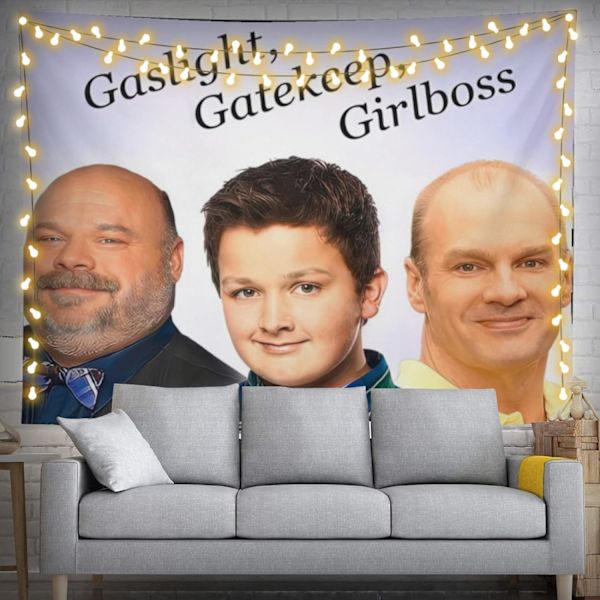 Hauska Meemi-seinävaate Gaslight Gatekeep Girlboss -seinävaatteet Bertra