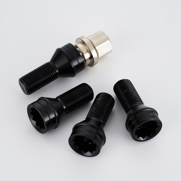 4 kpl M14*1.5 MM musta teräs pyörän pultti ja lukkomutterisarja