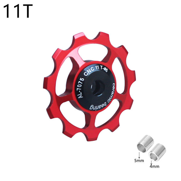 Växelhjul i aluminiumlegering för cykel, 10-17T, för mountainbike, hjul, lageruppsättning, reservdelar - röd 11T