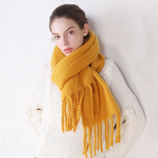 Thick Warm Mohair Scarf Imitation Cashmere Women's Shawl Chunky