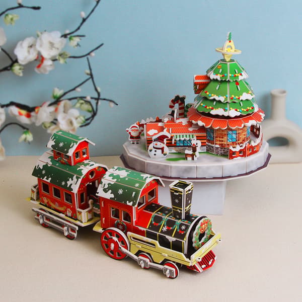 Julpapper 3d tredimensionellt pussel barn kindergarten