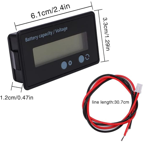 DC-batterimätare, batterikapacitetsvoltmetermonitor, blysyra