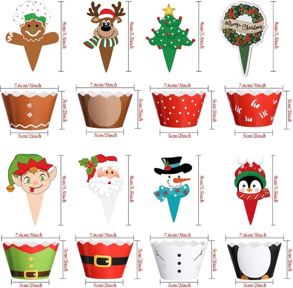 96 st juldekorationer jul cupcake wrappers