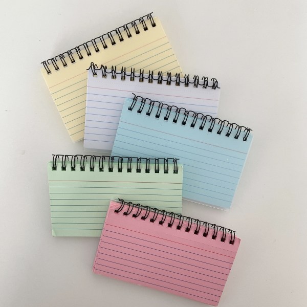 5-pack färgade avrivningsblock med spiral