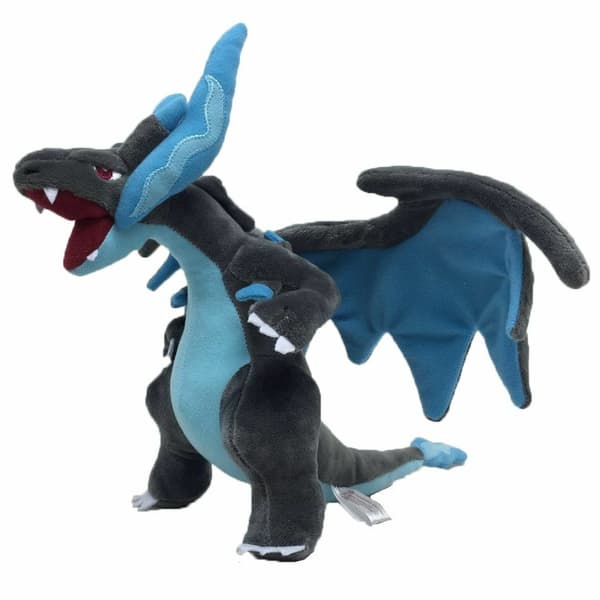 Sort Mega X Charizard-bamse i sort, 10\"