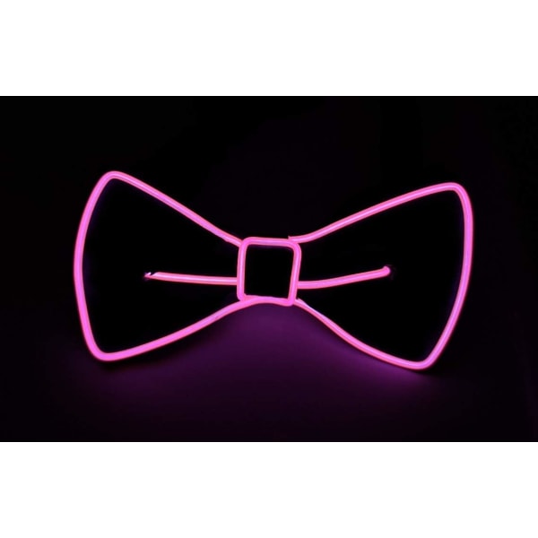 (Pink) Julelysende Sløjfe Fancy Light Up Glowing til Hallo