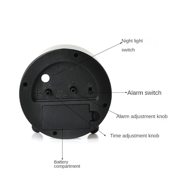 Väckarklocka, 4 tum Super Tyst Tickfri Liten Klocka med Nattlampa, Batteridriven, Enkel Design för Sovrum, Sängbord, Vuxen, Barn, Grön