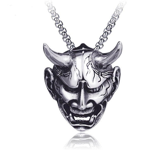 Gotiska smycken för män Rostfritt stål Silver Svart Evil Devil Hor