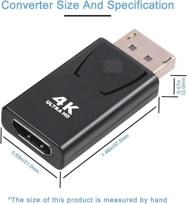 2 kappaletta DisplayPort HDMI-sovitinta 4K, Guamar Display Port HD-sovitinta
