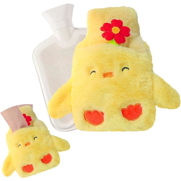 Plush hot water bottle, cartoon fluffy hot water bottle, hot wat