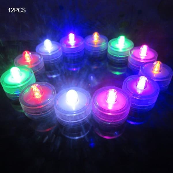 12 stk. Vandtætte LED-lys Dykkerlys Vandtætte Tealight