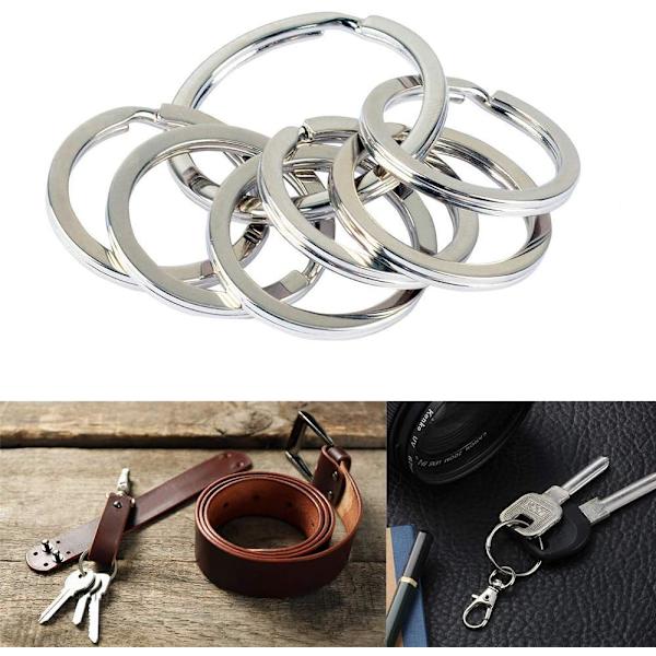 10-pack fjäderlås för roterande silvermetallnyckelringar - Pre