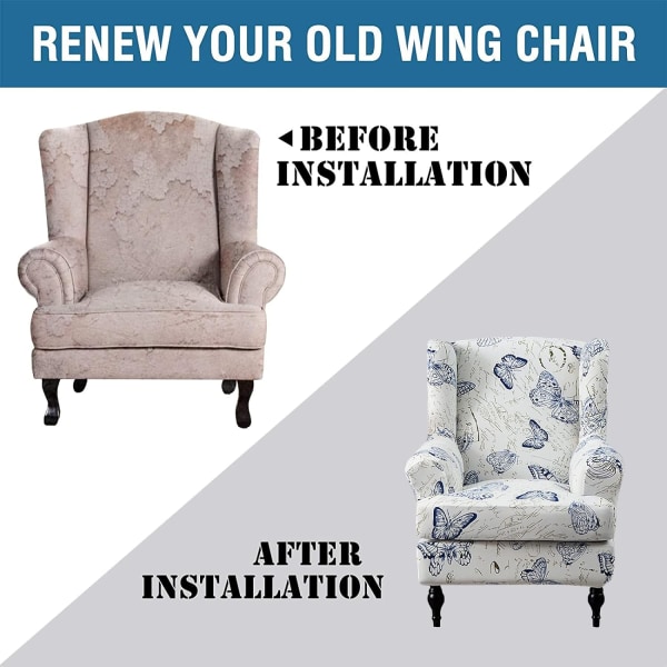 Wingback-fåtöljöverdrag Stretch Spandex Wingback-fåtöljöverdrag Soffa