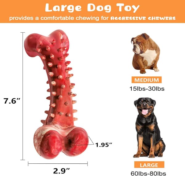 Hundleksak, benhund tugg tandborste, bitresistent gummitänder C