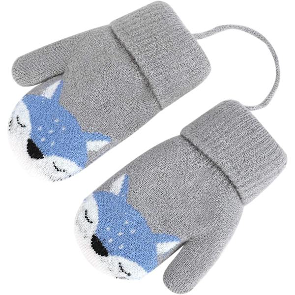 Baby Vantar Stickade Vantar Vinterhandskar för Pojke och Flicka Söt