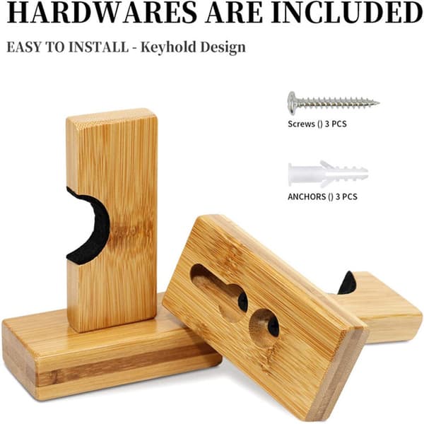 2 Holdere Baseball Bat Rack, Vises Horisontalt, Tre