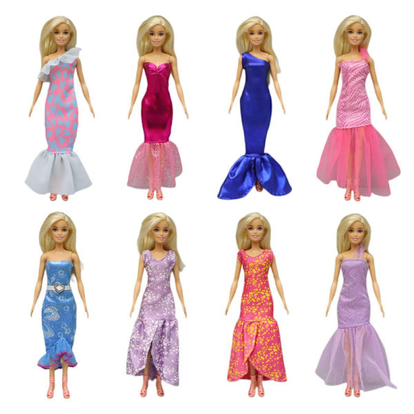 8 st 30cm Barbie prinsessklänningar mode set