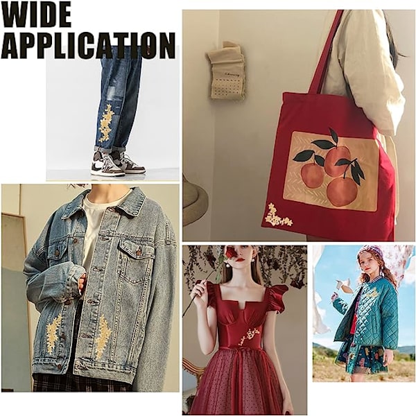 2 st broderade spetsblommor lappar för reparation av kläder jeans