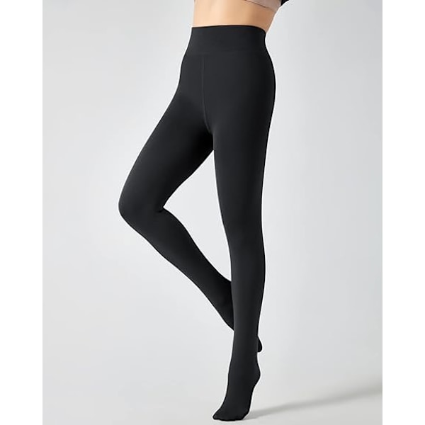Fleeceforet leggings til kvinder - Vintervarme, tykke strømpebukser i termisk velour