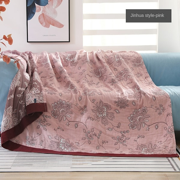 5 kerrosta harsoa super pehmeä boheemi hengittävä vuodepeitto Red 150*200cm