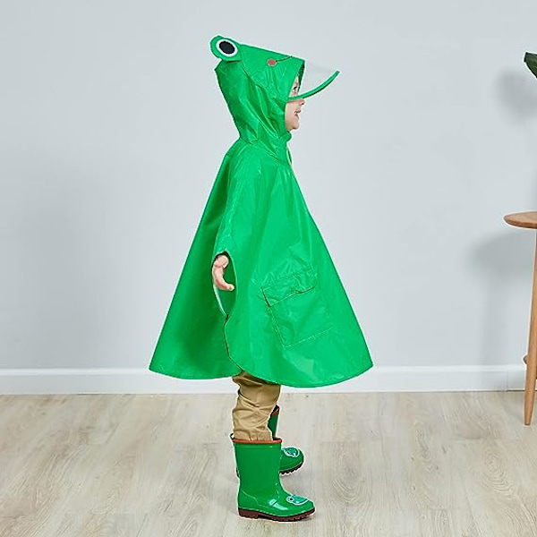 Unisex Børne Regnfrakke Letvægts Vandtæt Jakke Flagermus Regn Kappe/Pon