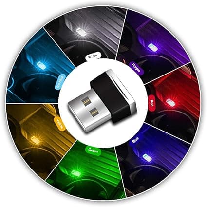 7 stk. USB LED bilindvendige atmosfærelys