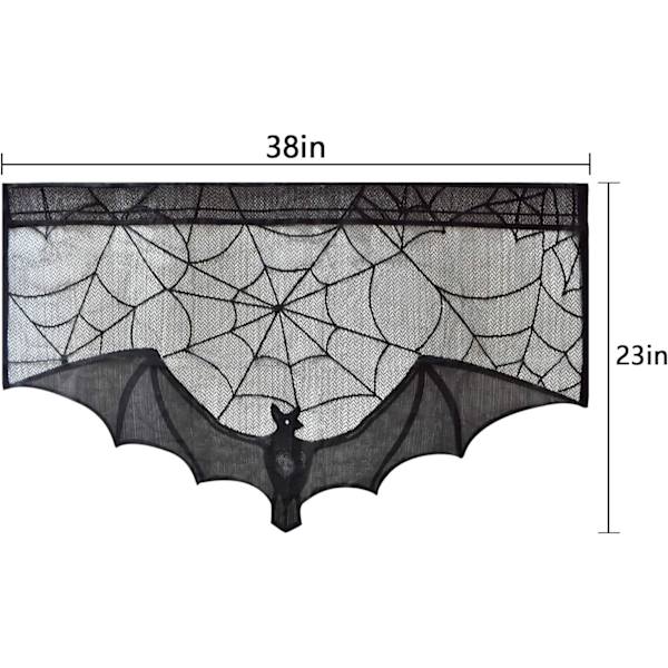 2 stk Halloween blonder gardiner for buetvindu - Svart peis mantel