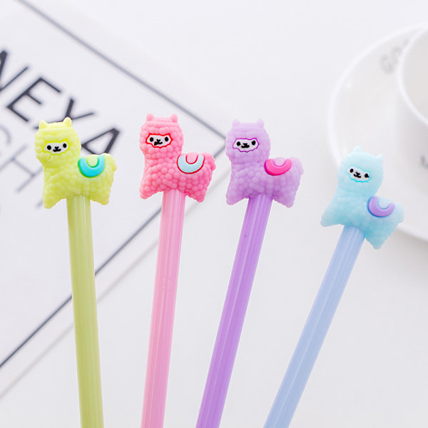 4 kreative søde alpaca dyre gel penne