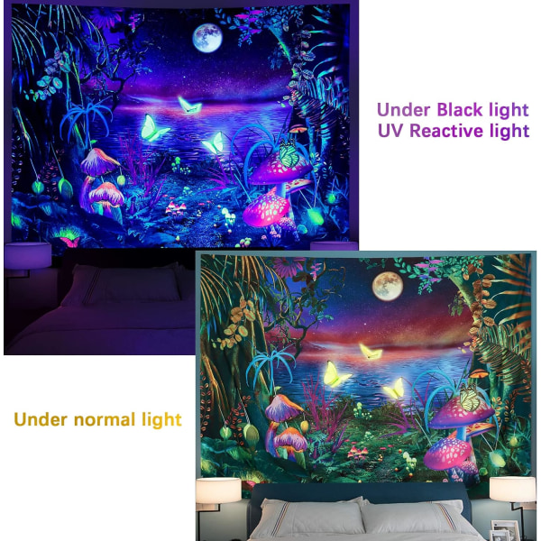 Dröm skog gobeläng svamp gobeläng UV reflekterande fjäril
