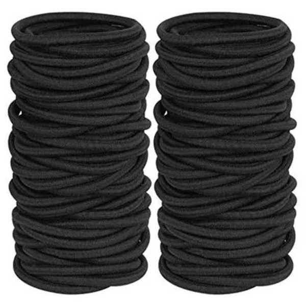 200-pack hårsnoddar för tjockt lockigt metallfritt svart 4mm