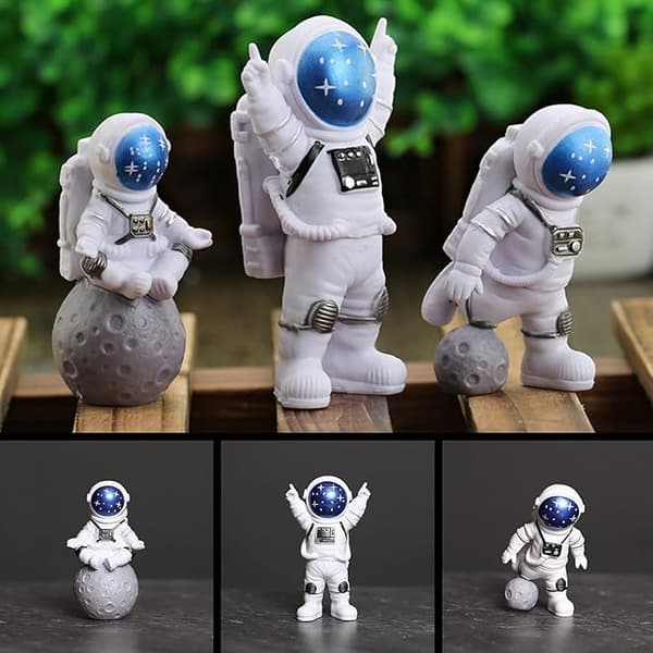 Moderne astronautdekor miniatyrmodell, astronaut romfigur