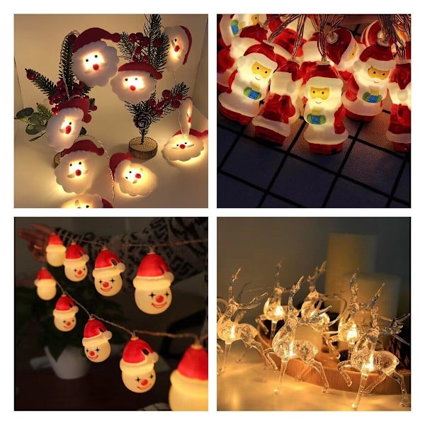 LED-jouluvalosarja Joulupukkivalosarja Joulukuusiriipus LED-juhlajuhlan koriste Glitter-valosarja (USB-virralla) 1.65M10 light