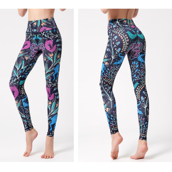 Højtaljede hofteløft yoga trænings fitness leggings - HK268 M