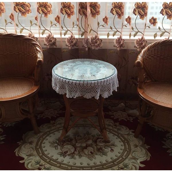 100% bomull håndlaget heklede runde duk doilies blonder bord