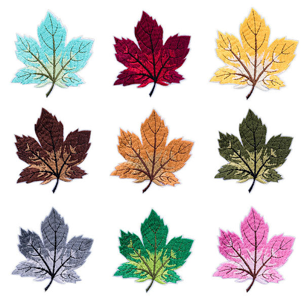 18 stk. Pink Maple Leaf Patch, Blomster Hul Jeans Patch, Butte