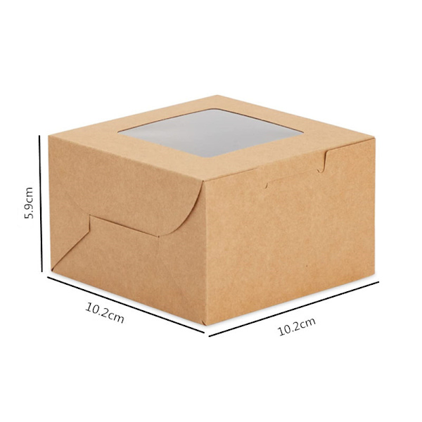 Ruskeat Kraft-paperilaatikot läpinäkyvällä ikkunalla (35 kpl) - Kakkulaatikko