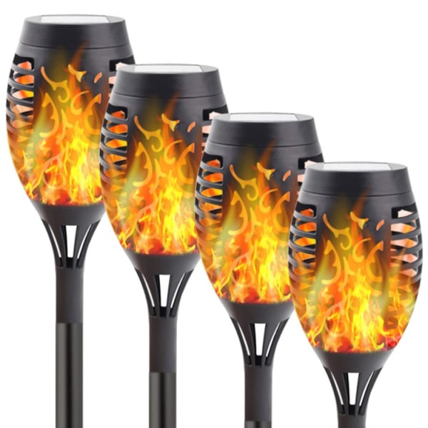 4-pack Solar Flame Light Outdoor Solar Light Realistic Dynamic F