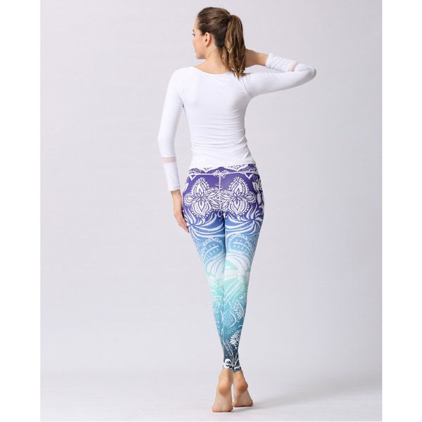 Dames udendørs tryk fitness træningsbukser yogabukser-YH23 XL