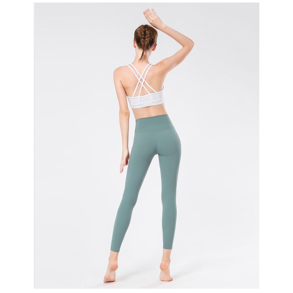 Stretch High Waist Skinny Running Athletic Pants - Cyan M