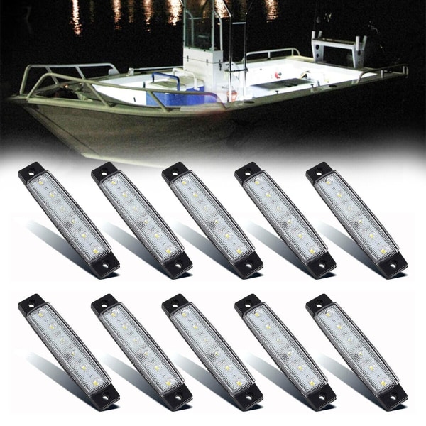 10x Marine Boat 6 LED Lamp Cabin Deck Courtesy Light Stern Trans