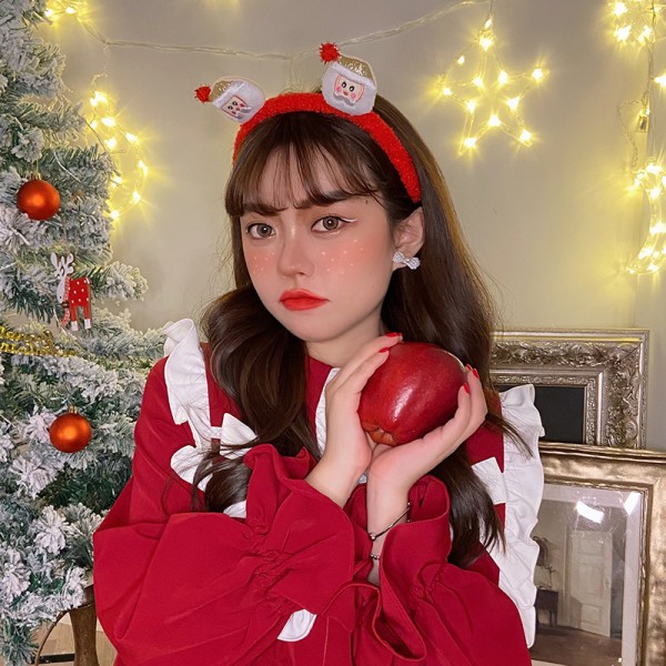 6 st julhårprydnader tomte, snögubbe, lammhår