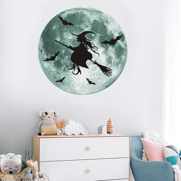 Halloween Måne Lysende Sticker-30*30cm