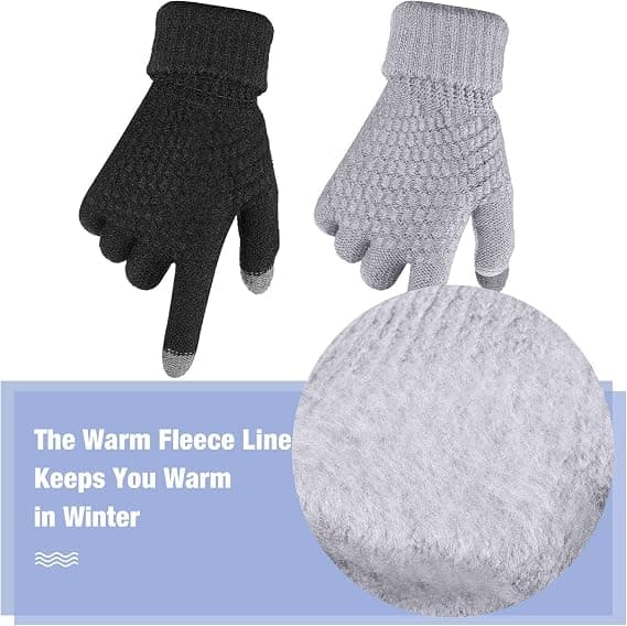 2 par kvinders vinter touch screen handsker varme fleeceforet kni