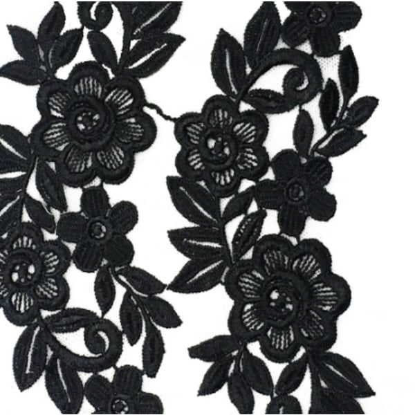 2 stk. Blomster Patch Badge Applikation 28 x 14 cm