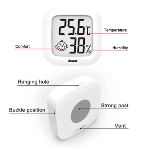 3-pack LCD digital termometer hygrometer inomhus elektronisk