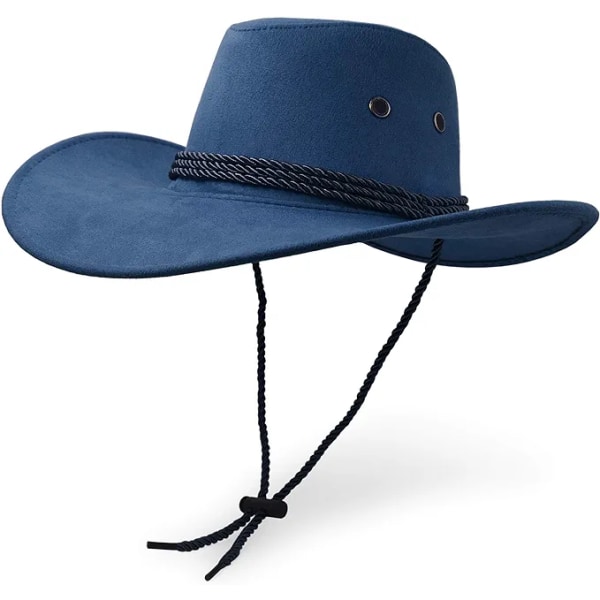 Cowboyhatt, Filt Faux Läder Solhatt, Mocka Reshatt, Western