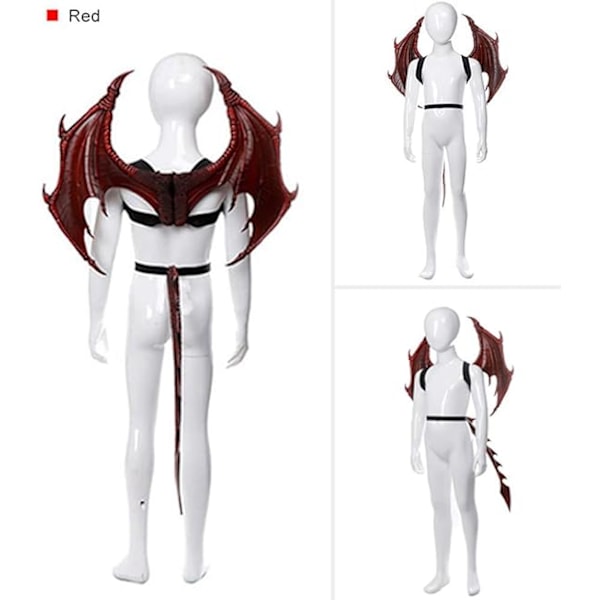 Lasten lohikäärmeen siipipuku Cosplay-dinosauruksen häntänaamiosetti Ch